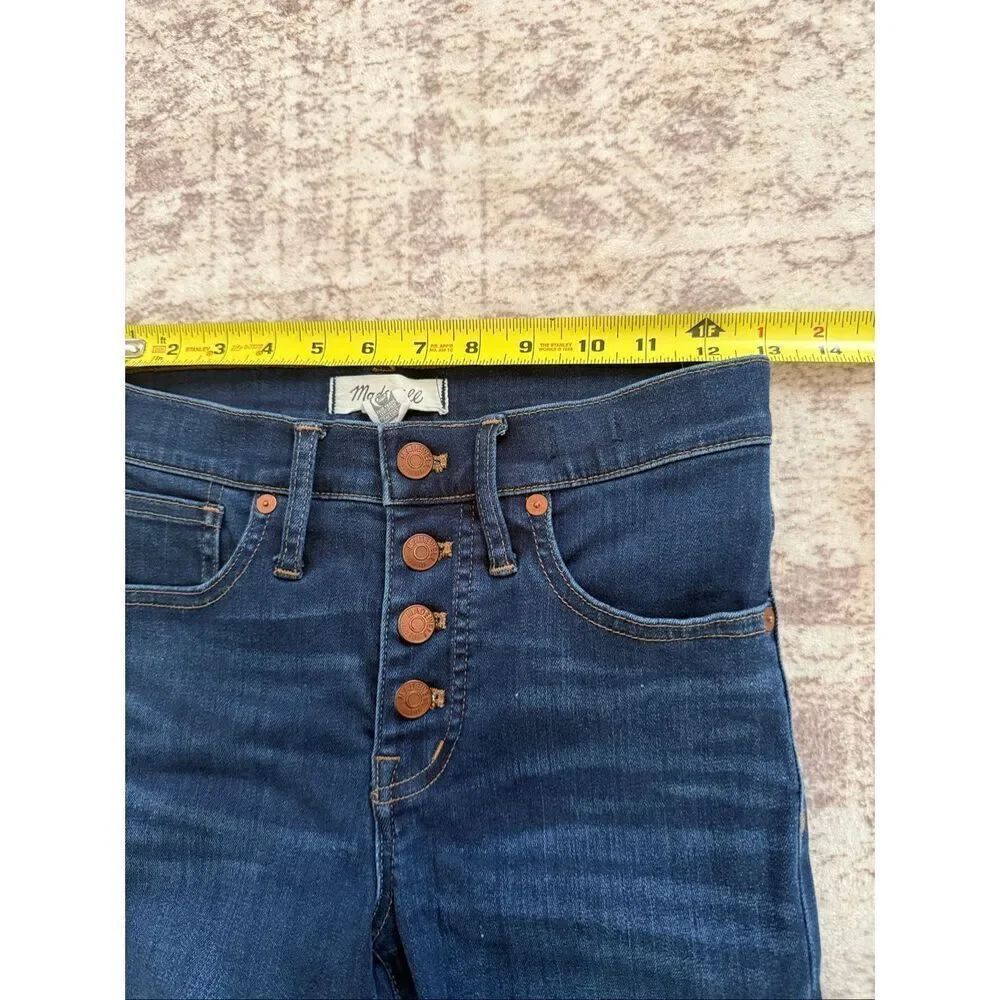 Madewell Women's 9" Mid-rise Button-fly Skinny Denim Jeans Dark Wash Size 26 - Picture 8 of 10